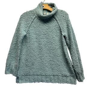 Anthropologie Moth Juliette Raglan Chunky Knit Turtleneck‎ Sweater Mint Boho M
